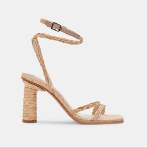 Dolce Vita x Devin Brugman Raffia Braided Tan Heels